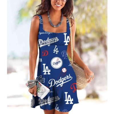 Los Angeles Dodgers Tube Top Team Print Sleeveless Vest Dress