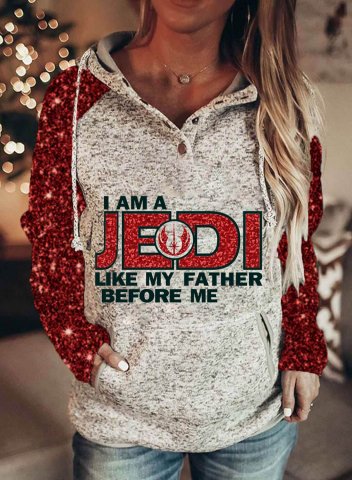 Women's I am a Jedi. Like my father before me Hoodies Plaid Letter funny Star War Fan Hoodie