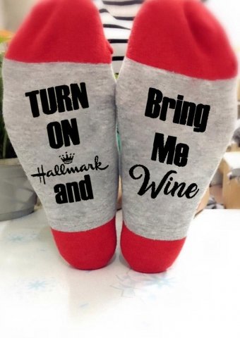 Turn On Hallmark And Bring Me Wine Socks