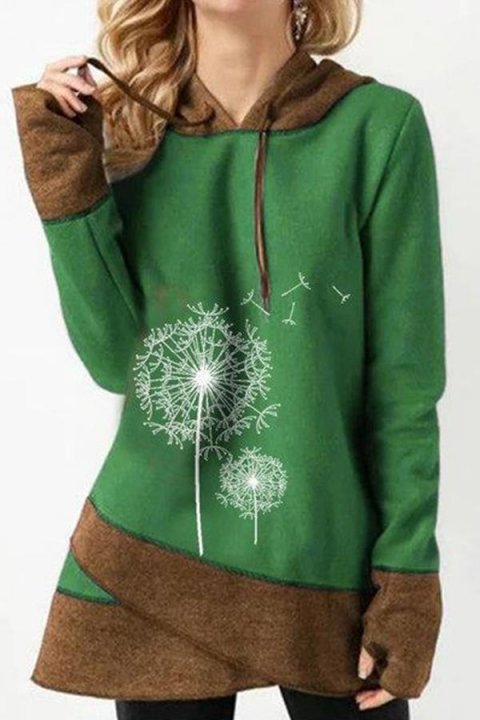 Casual Long Sleeves Printed Hoodie