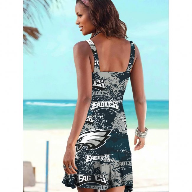 Philadelphia Eagles Tube Top Team Print Sleeveless Vest Dress