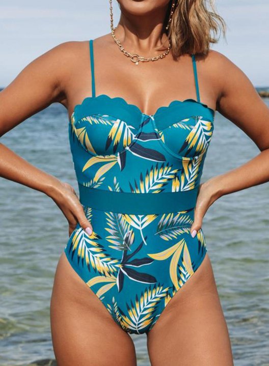 Women's One Piece Swimwear Fruits & Plants Spaghetti One-Piece Swimsuits One-Piece Bathing Suits