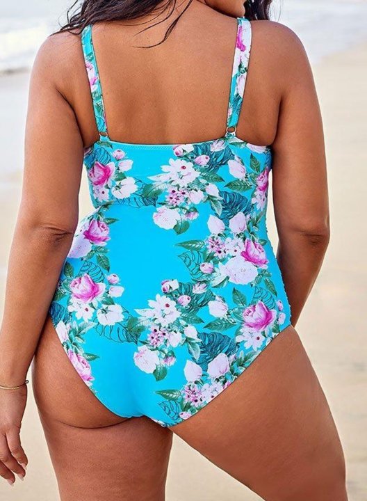 Women's One Piece Swimwear Floral Plus Size One-Piece Swimsuits One-Piece Bathing Suits