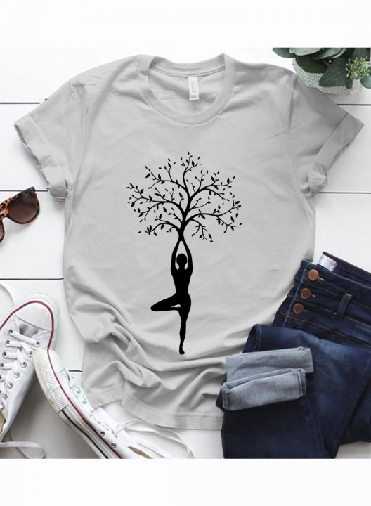 Women's Graphic T-shirts Fruits&Plants Short Sleeve Round Neck Casual T-shirt