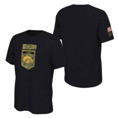 Iowa Hawkeyes Veterans Camo College T-Shirt Black