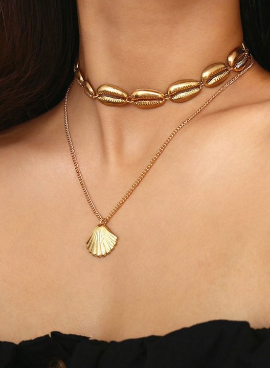 Women's Necklaces Multilayer Bohemian Alloy Shell Necklace