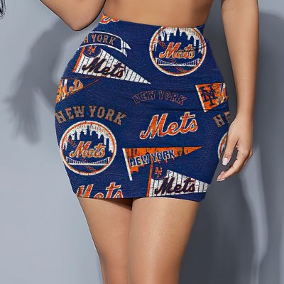 New York Mets Women's Elastic Waist Hip Skirt