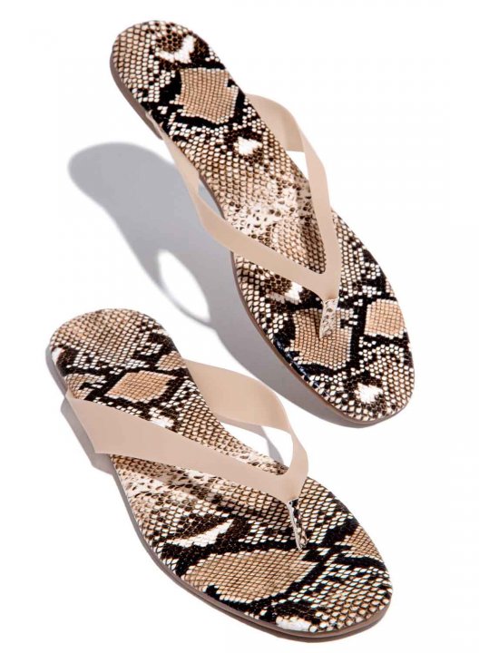 Women's Flip Flops Animal Print PU Leather Casual Daily Summer Flip Flops