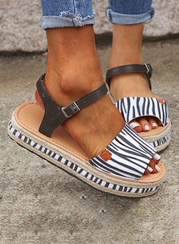 Women's Sandals Leopard PU Leather D-ring Casual Daily Summer Sandals