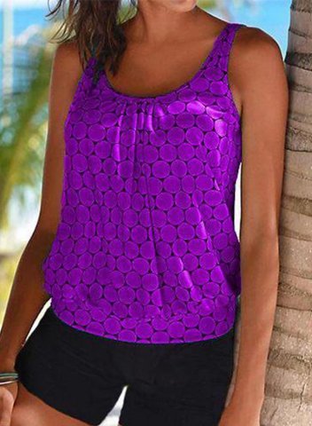 Women's Tank Tops Solid Polka Dot Vacation Sequin Unadjustable Wire-free Round Neck Padded Tops