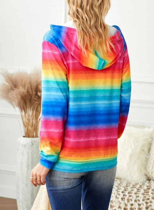 Color Block Long Sleeve Zip Hoodie