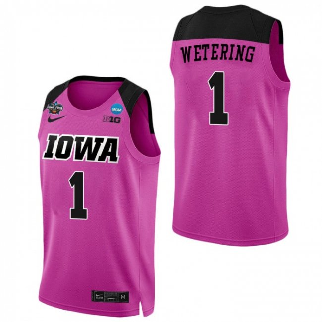 Shateah Wetering Iowa Hawkeyes Pink College Women's Basketball Final Four Jersey