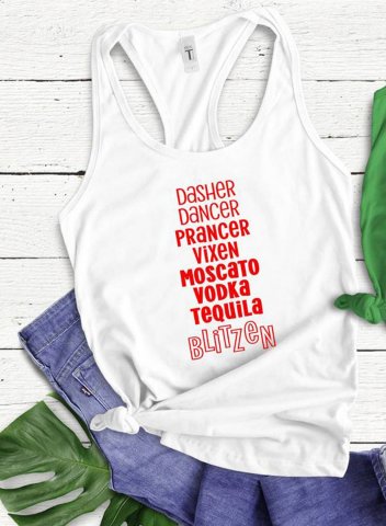 Women's Tank Tops Solid Dasher Dancer Prancer Vixen Moscato Vodka Tequila Blitzen Summer Tops