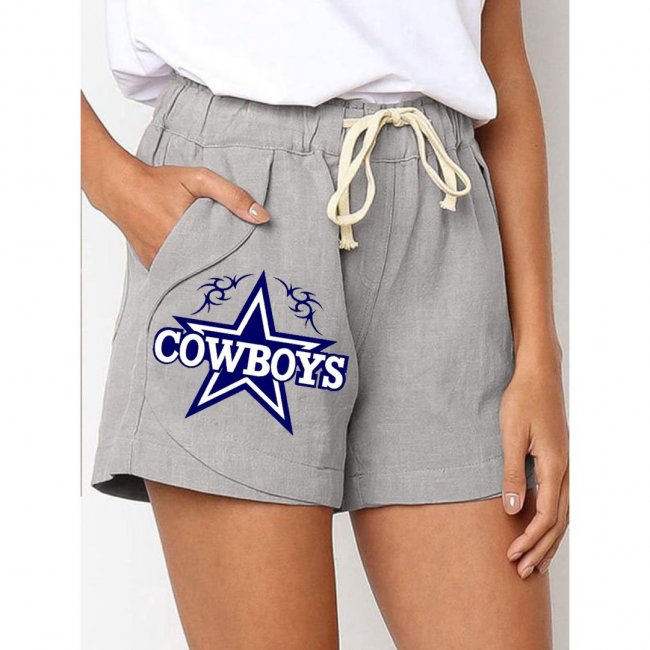 Dallas Cowboys Printed Drawstring Elastic Waist Casual Shorts