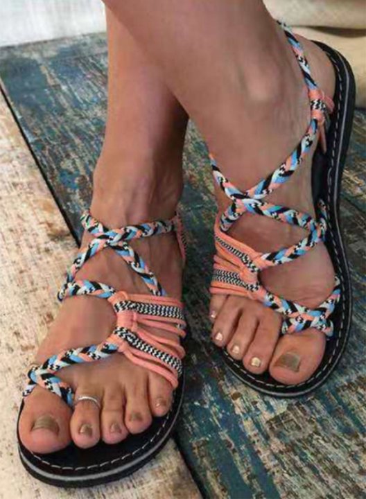 Women's Sandals Multicolor Wovens Outdoor Beach Sandals