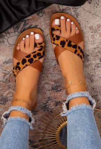 Women's Sandals Leopard Rubber Casual Beach Sandals