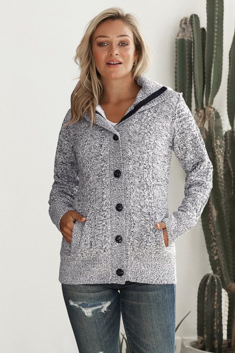 Women's Cardigans Long Sleeve Button-up Hooded Cardigans