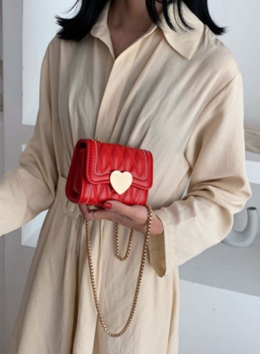 Women's Messenger Bags Solid Heart-shaped Casual Messenger Bag