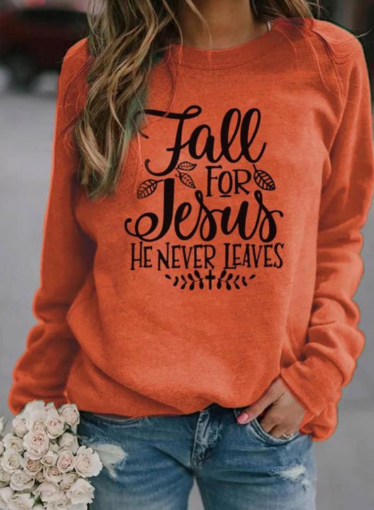 Letter Print Casual Long Sleeve Pullover Sweatshirt