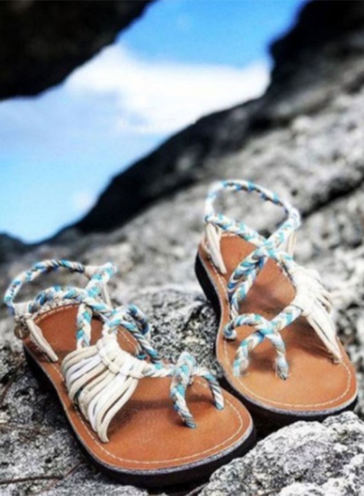 Women's Sandals Multicolor Wovens Outdoor Beach Sandals