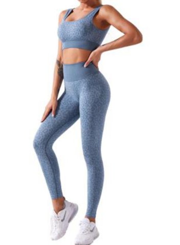 Women's Suits Leopard Print Quick Drying Vest Trousers Yoga Suit