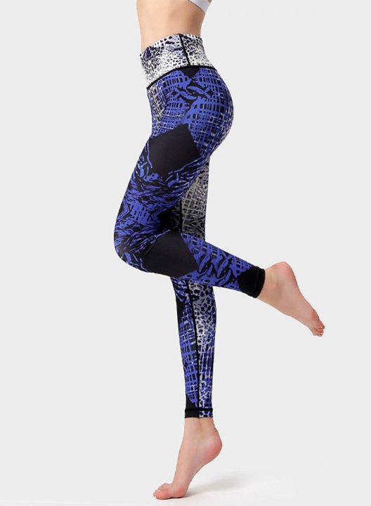 Women's Leggings Slim Floral Leopard Color Block Mid Waist Full Length Casual Daily Sporty Pants