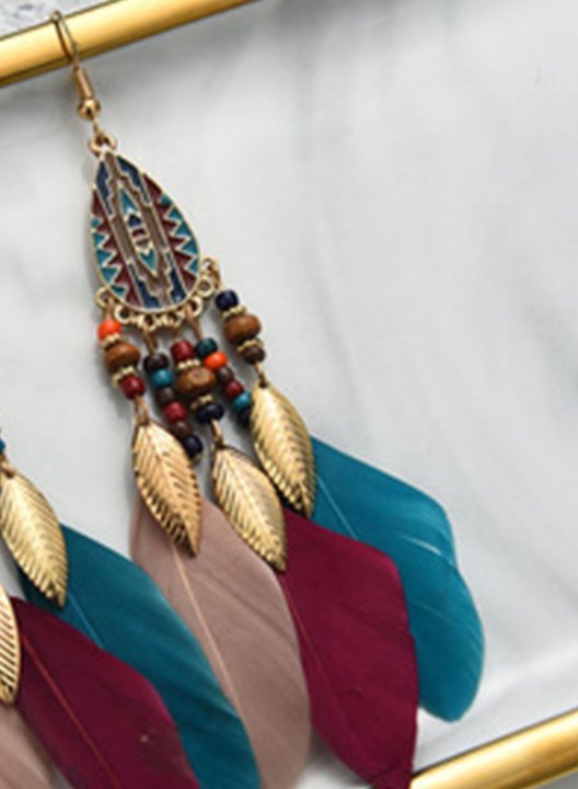 Women's Earrings Multicolor Feather Earrings