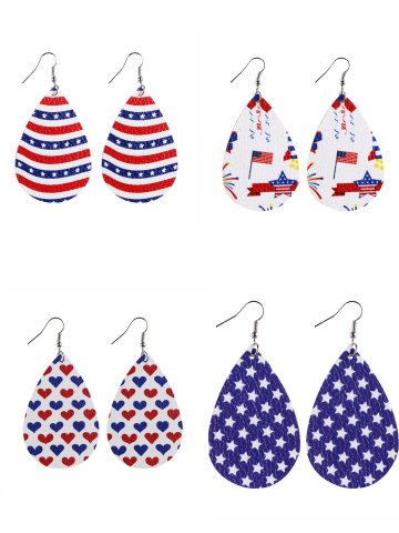 Women's Drop-shaped Independence Day Star Earrings