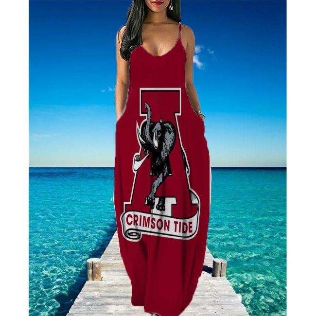 NCAAF Crimson Tide Printing Condole Belt Dress