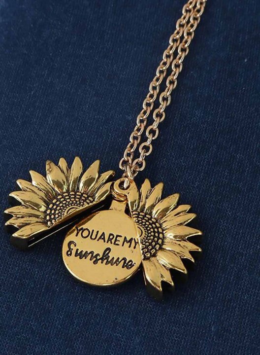 Keep Fucking Going Sunflower Locket Pendant Necklace