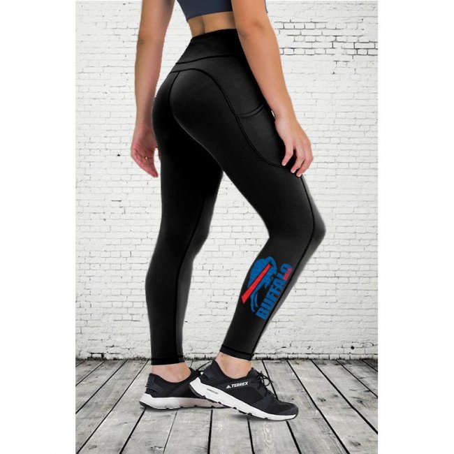 BUFFALO BILLS Women's High Pocket Waist Yoga Pants Slimming Booty Leggings Workout Running Butt Lift Tights