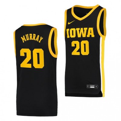 Iowa Hawkeyes Kris Murray #20 Black Basketball Jersey Dri-FIT Swingman