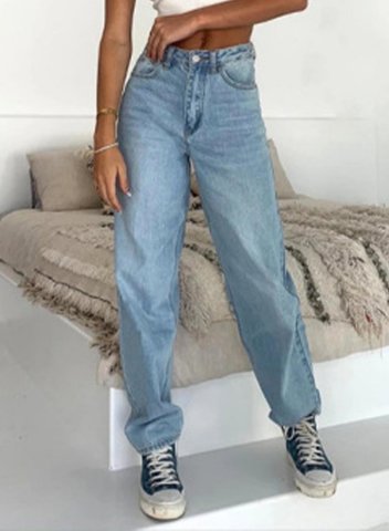 Women's Jeans Wide Leg Solid Animal Print High Waist Full Length Casual Daily Jeans