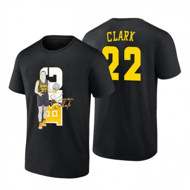 Iowa Hawkeyes Caitlin Clark Black T-Shirt