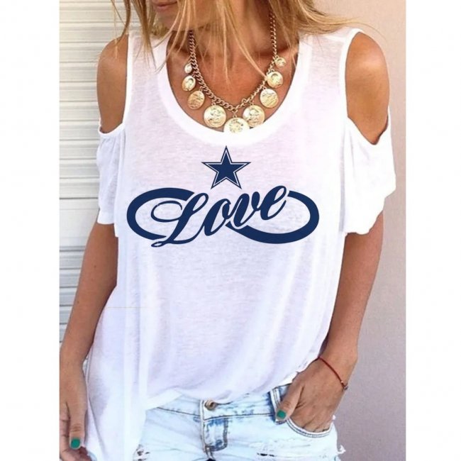 Women's Dallas Cowboys Printed Short Sleeve Top