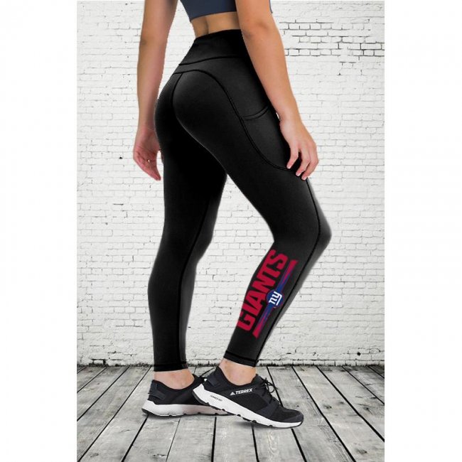 NEW YORK GIANTS Women's High Pocket Waist Yoga Pants Slimming Booty Leggings Workout Running Butt Lift Tights