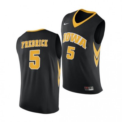 Iowa Hawkeyes C.J. Fredrick Black 2020-21 Replica College Basketball Jersey Men