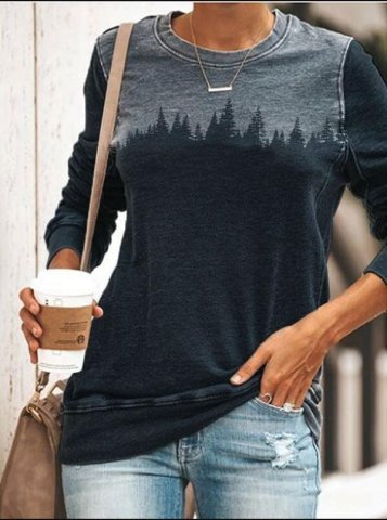 Treetop Silhouette Casual Sweatshirt