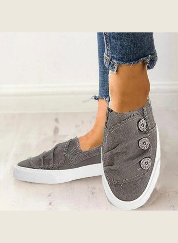 Women's Sneakers Casual Canvas Flat Solid Sneakers