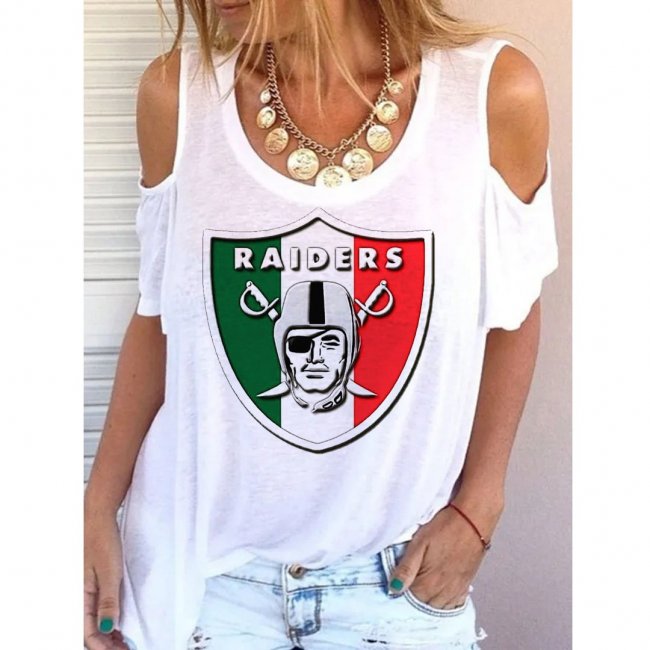 Women's Las Vegas Raiders Printed Short Sleeve Tops