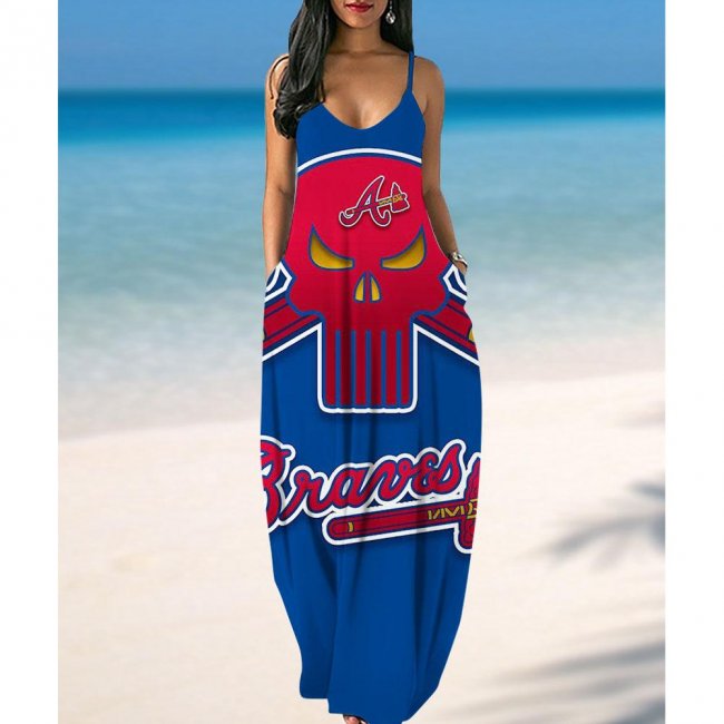 Atlanta Braves Printed Halter Dress