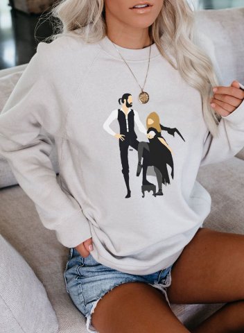 Women's Sweatshirts Fleetwood mac Fans Graphic Print Long Sleeve Round Neck Casual Sweatshirt