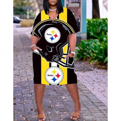 Pittsburgh Steelers print pocket dress