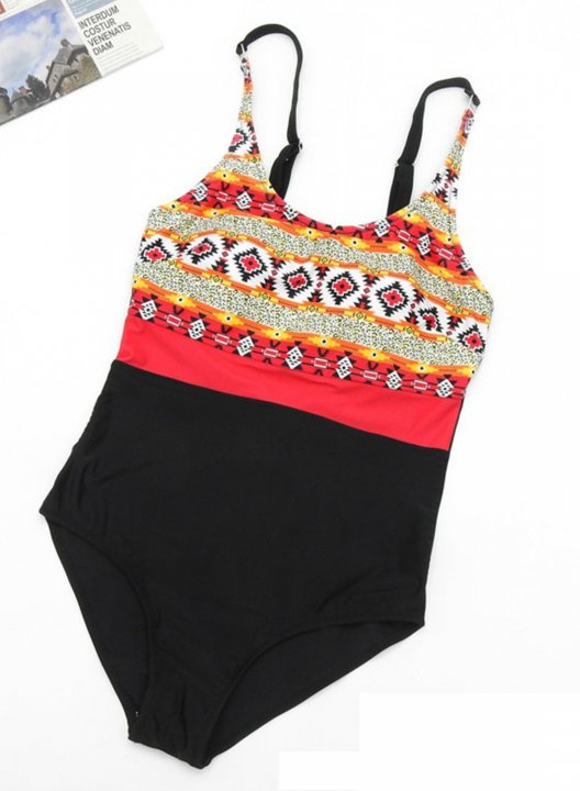 Women's One Piece Swimwear Tribal Plus Size One-Piece Swimsuits One-Piece Bathing Suits