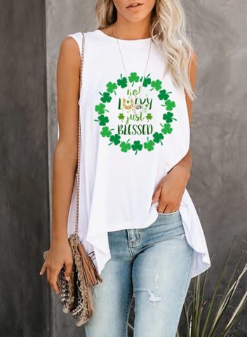 Women's Tank Tops Not Lucky Just Belssed Letter St Patrick's Day Design Festival Daily Tank Top
