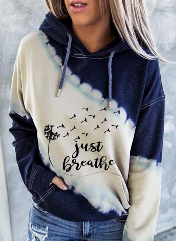 Just Breathe Dandelion Tie-Dye Print Hoodie