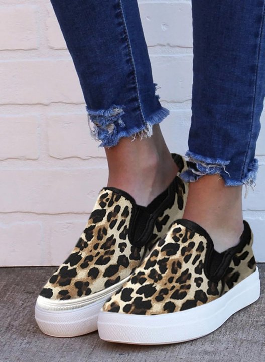 Leopard Print Casual Canvas Shoes