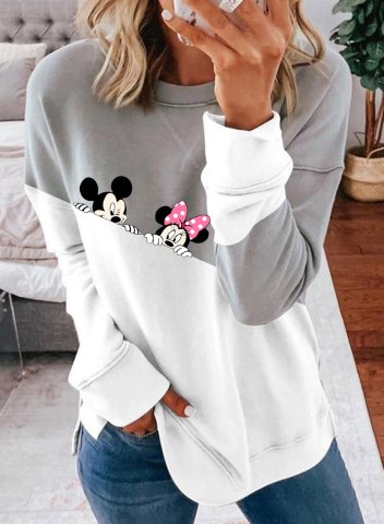 Women's Color Block Mickey & Minnie Mouse Daily Sweatshirt