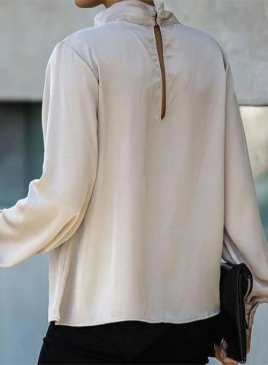 Women's Pullovers Twisted Solid Long Sleeve Round Neck Daily Casual Pullover