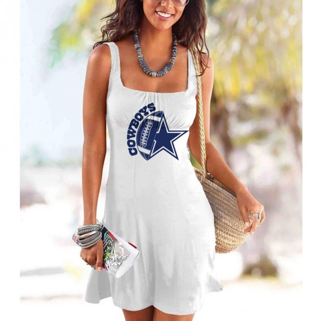 COWBOYS Tube Top Team Print Sleeveless Vest Dress